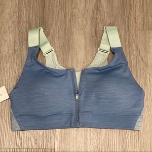 Outdoor Voices Zip Sports Bra Medium (B/C) Blue